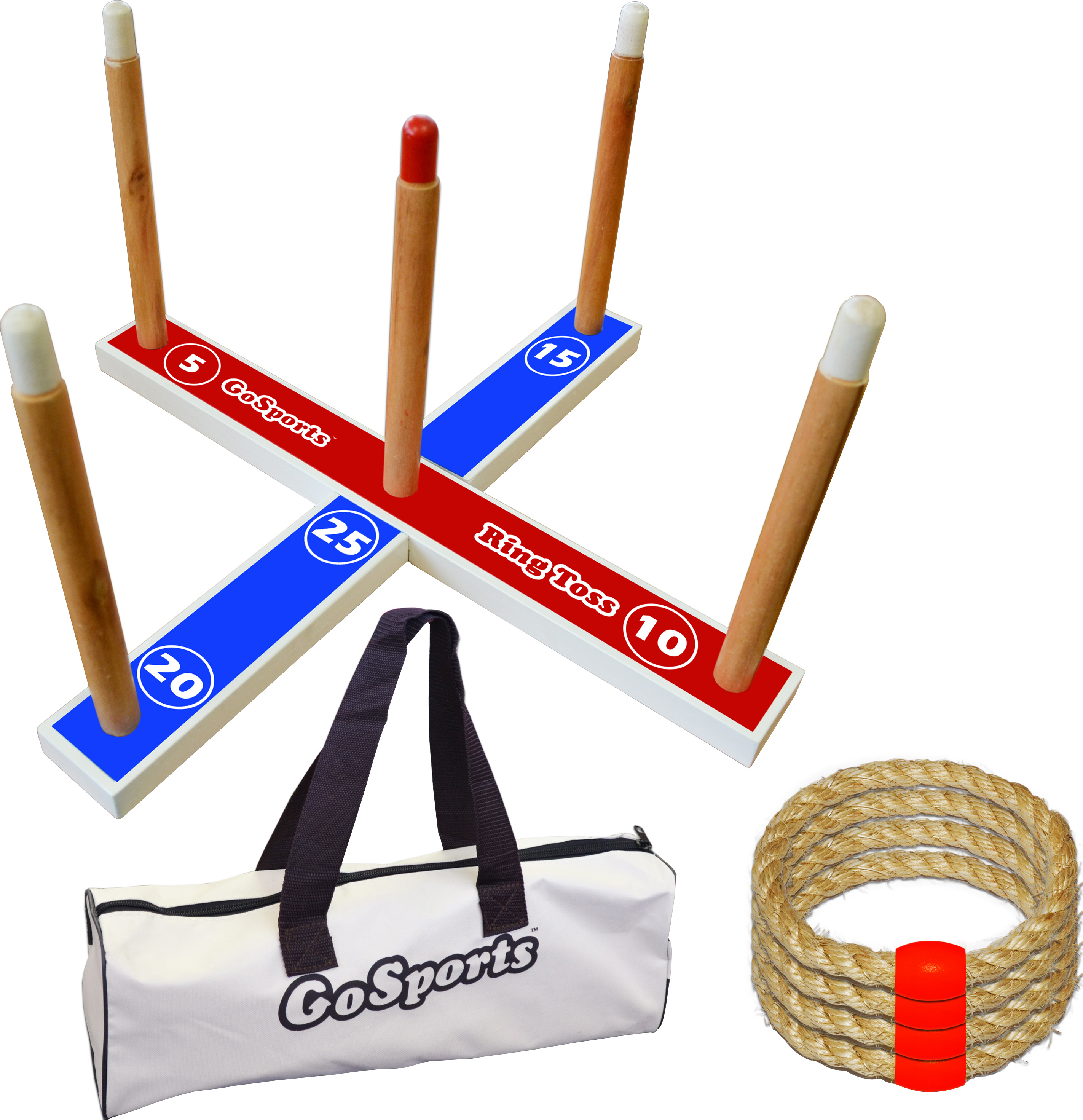 E114280 GoSports Wooden Ring Toss Set