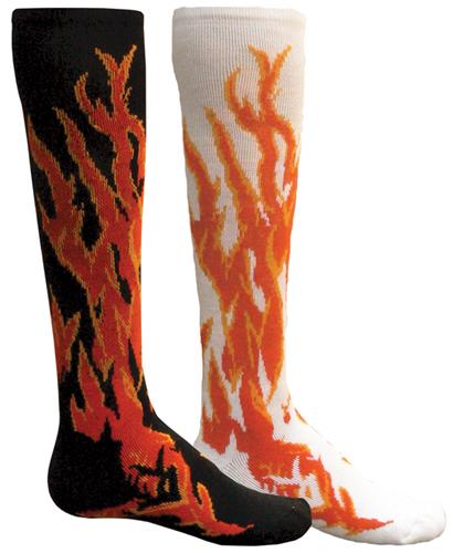 Red Lion Mismatched MX Flame Socks - Closeout