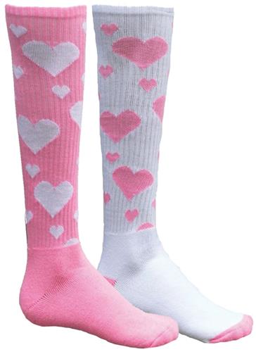 Red Lion Mismatched MX Hearts Socks - Closeout
