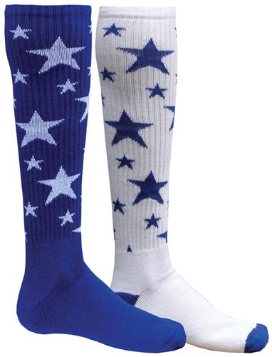 Size: 9-11 (Pink/White) Factory Mismatched MX Stars Socks