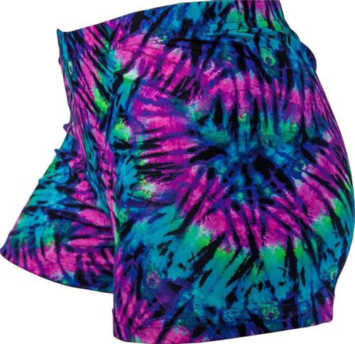 Gem Gear Compression Neon Tie Dye Spandex Shorts