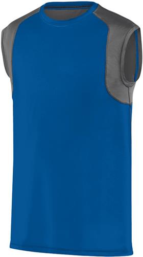 Augusta Sportswear Mens Royal/Graphite Astonish Sleeveless Jersey. Printing is available for this item.