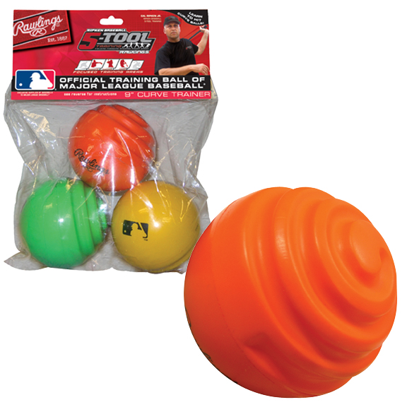 Rawlings Curve Trainer Baseball Training Balls-3pc - Baseball Equipment ...