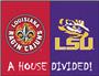 Fan Mats NCAA UL-Lafayette/LSU House Divided Mat