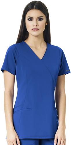 WonderWink HP Womens Axis Mock Wrap Scrub Top. Embroidery is available on this item.