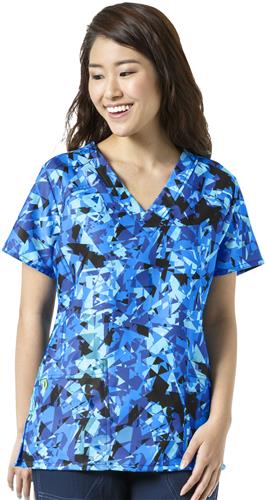 WonderWink Womens Sporty V-Neck Scrub Top. Embroidery is available on this item.