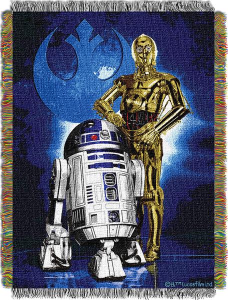 Northwest Droid Blues Woven Tapestry Throw