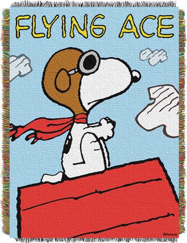 Northwest Peanuts Flying Ace Woven Tapestry Throw