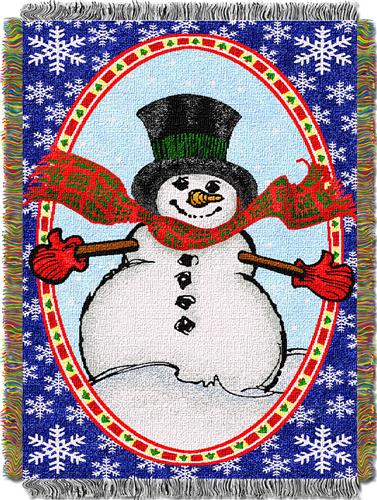 Northwest Happy Snowman Woven Tapestry Throw