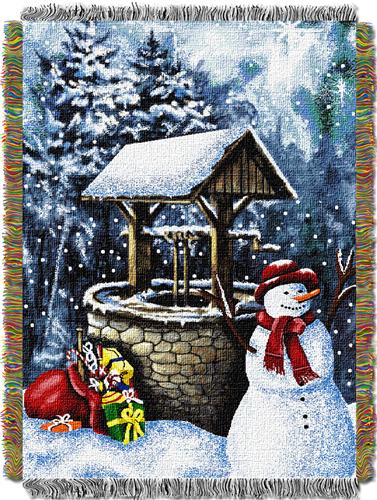 Northwest Snowman Holiday Woven Tapestry Throw