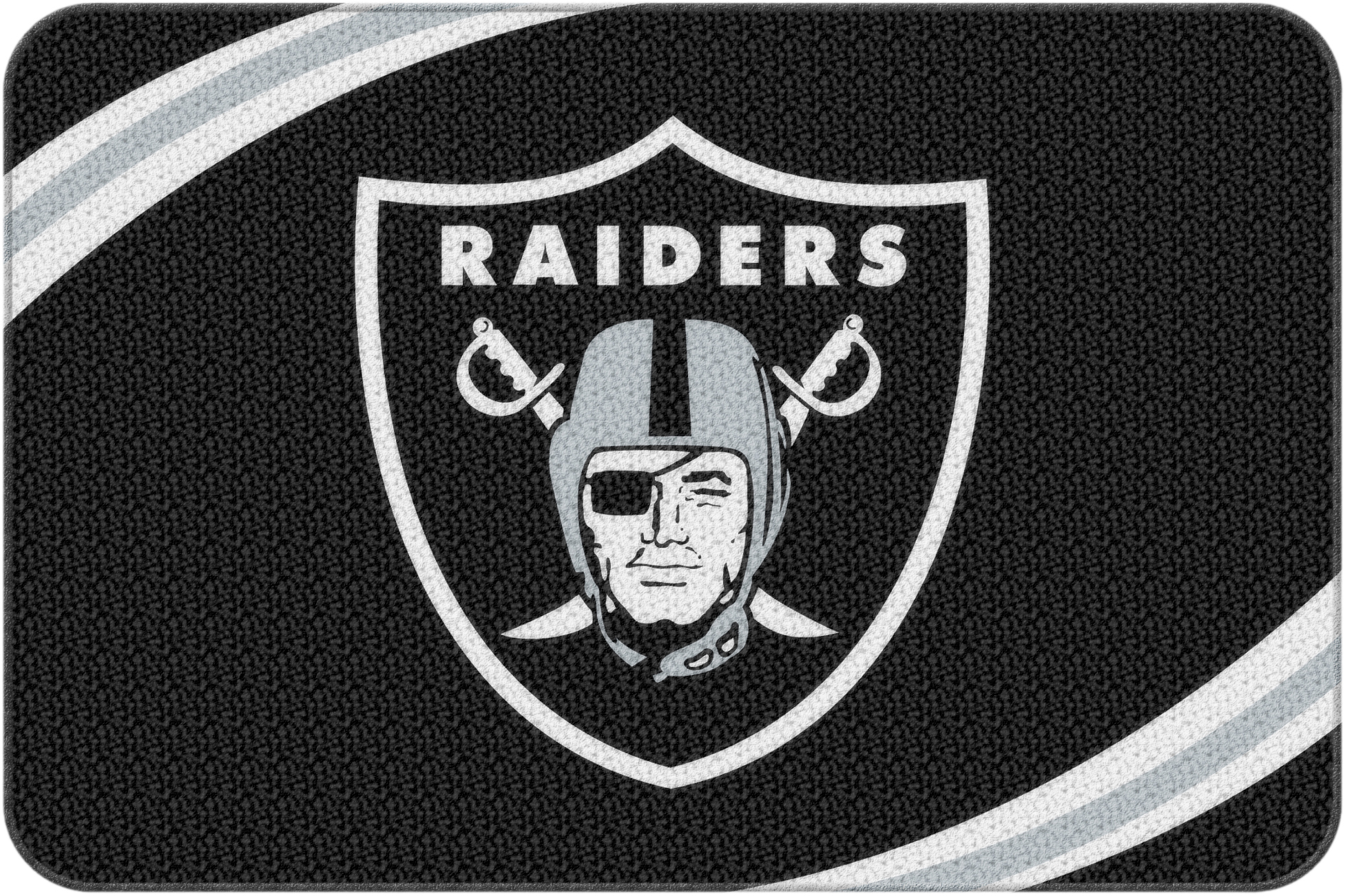 E117913 Northwest NFL Raiders Round Edge Bath Rug