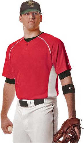 Under Armour UBJ107M Mens Backstop Henley Baseball Jersey. Decorated in seven days or less.