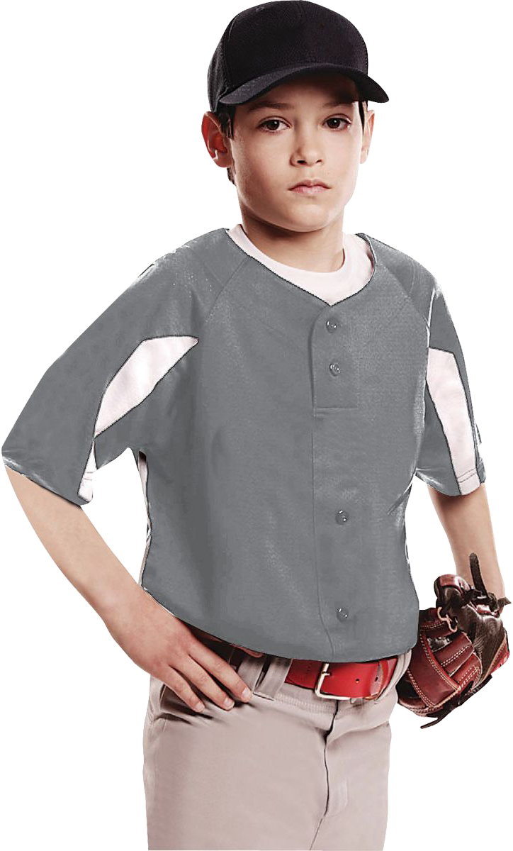 E118137 Under Armour Youth (YM- Navy/White) Faux 6-Button Baseball Jersey