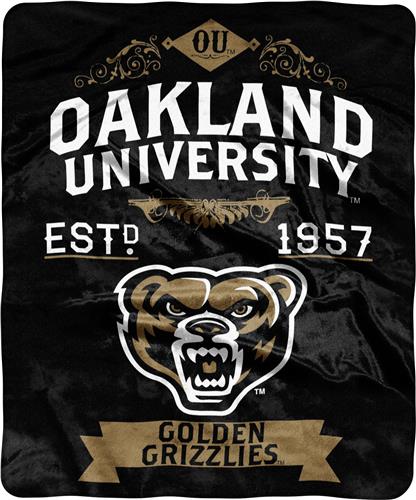 NCAA Oakland University Label Raschel Throw