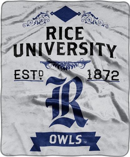 NCAA Rice University Label Raschel Throw