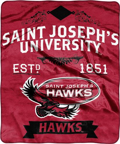 NCAA Saint Josephs Univ Label Raschel Throw