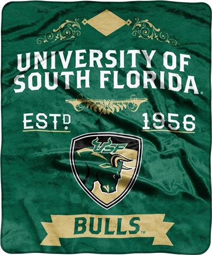 NCAA South Florida Bulls Label Raschel Throw