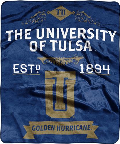 NCAA University of Tulsa Label Raschel Throw