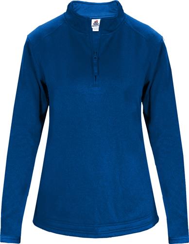 Womens (W2XL,WXL - Black), (WXS - Graphite or Royal) 1/4 Zip Poly-Fleece Loose Pullover. Decorated in seven days or less.