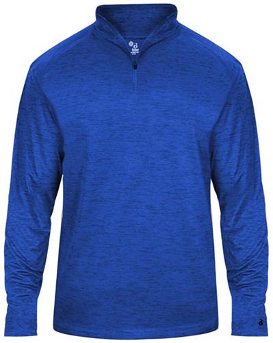 Badger Adult Youth Tonal Blend 1/4 Zip Shirt. Decorated in seven days or less.