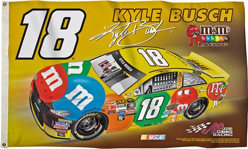 BSI NASCAR Kyle Busch #18 2-Sided 3' x 5' Flag