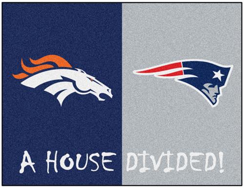 Fan Mats NFL Broncos/Patriots House Divided Mat