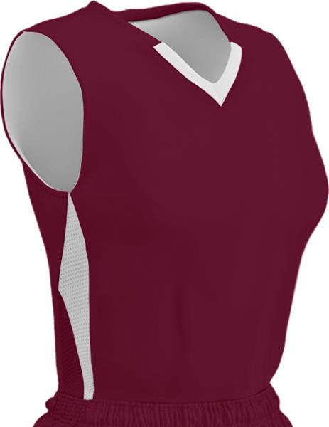 CHAMPRO Post Up Reversible Polyester Basketball Short Purple Girls Small White 