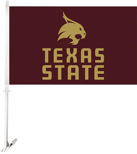 Collegiate Texas State Bobcats 11"x18" Car Flag