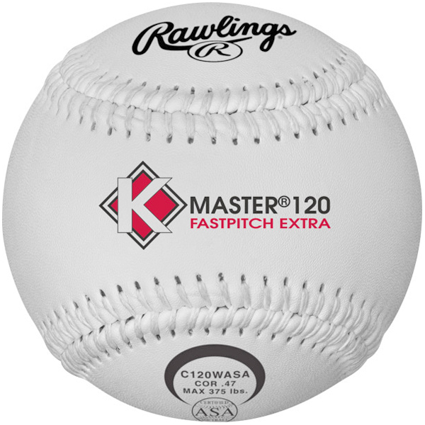 E119171 Rawling 12" ASA KMaster White Fastpitch Softballs