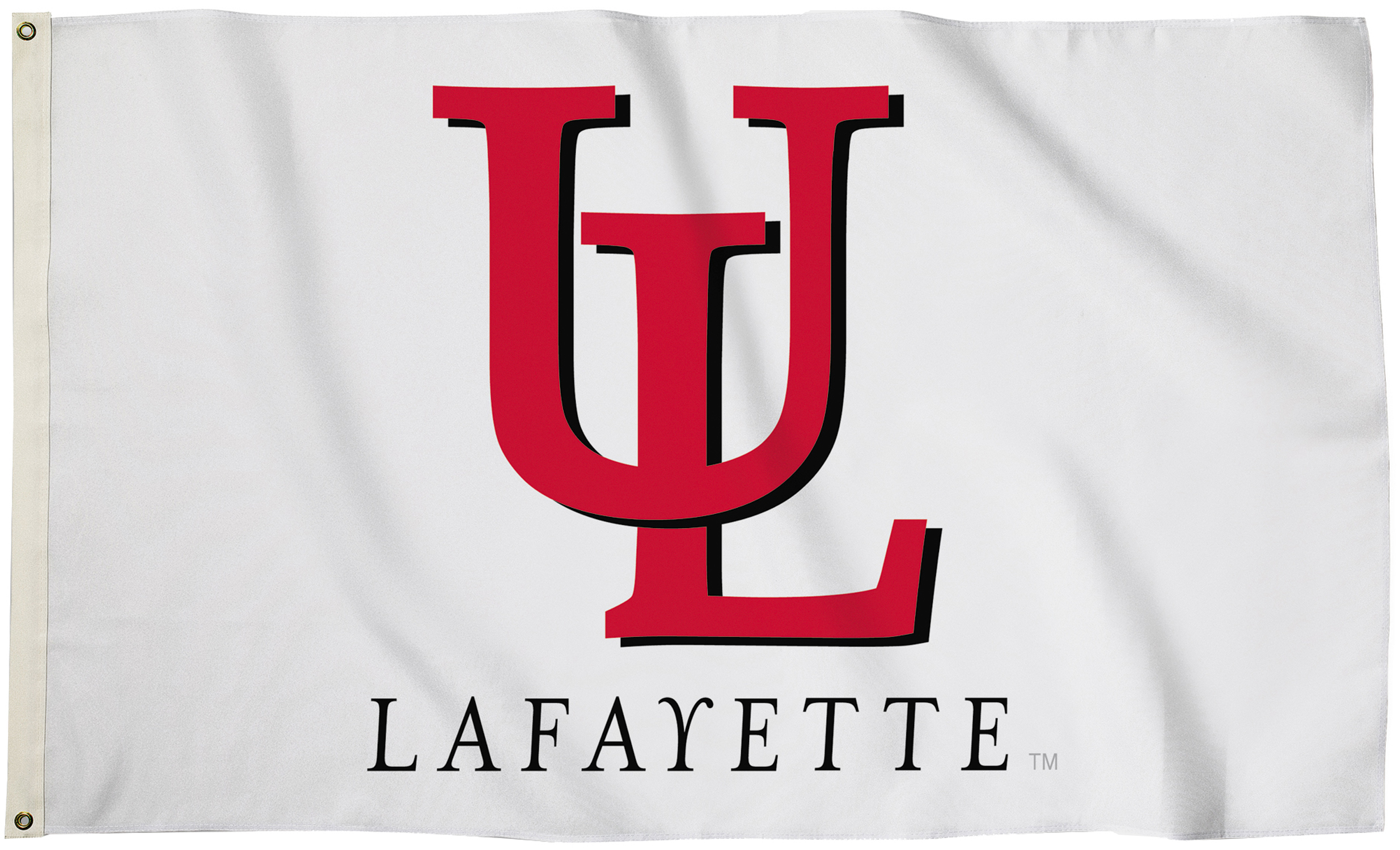 E119322 Collegiate LA Lafayette "UL" 3'x5' Flag w/Grommets