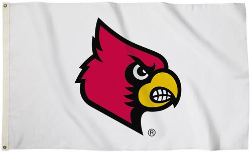 Collegiate Louisville White 3'x5' Flag w/Grommets