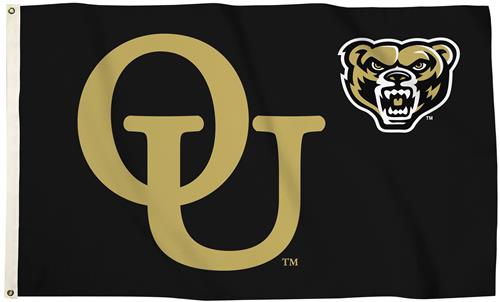 Collegiate Oakland Univ. 3'x5' Flag w/Grommets