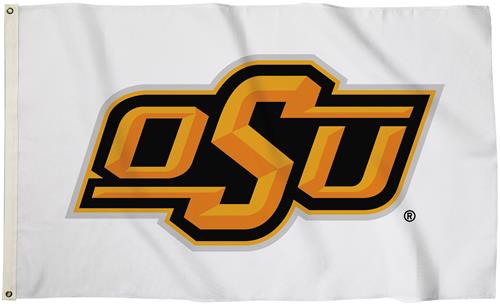 Collegiate Oklahoma St White 3'x5' Flag w/Grommets
