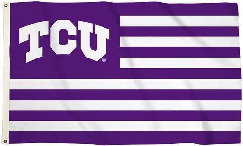 Collegiate TCU Stripes 3'x5' Flag w/Grommets
