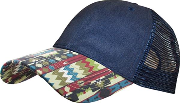 Aztec Solid And Mesh Back Custom Baseball / Trucker Caps