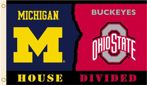 Collegiate Michigan/Ohio St Rivalry House Flag