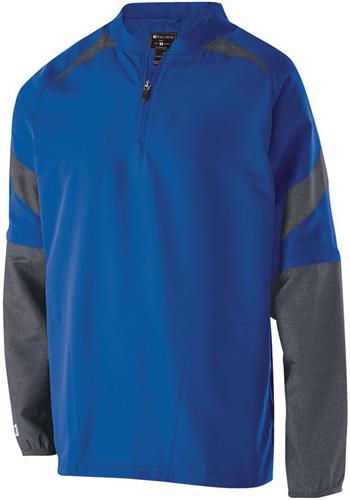 Adult Pocketed, Zip-Off Sleeves, Lightweight Pullover Jacket (AM - Carbon/Royal). Decorated in seven days or less.