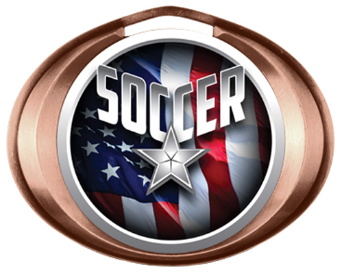 Hasty Award Halo Soccer Liberty Insert Medal. Personalization is available on this item.