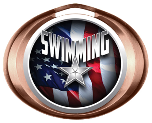 Hasty Award Halo Swimming Liberty Insert Medal. Personalization is available on this item.