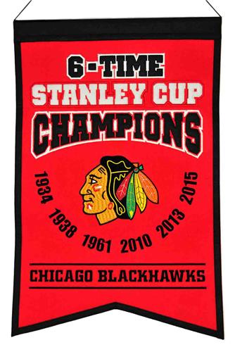 Winning Streak NHL Blackhawks 6x Champions Banner