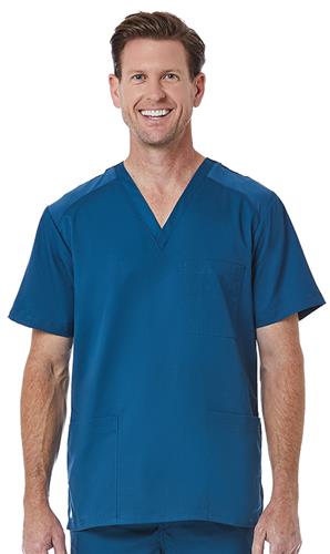 Maevn EON Mens Mesh Panel 3-Pocket V-Neck Scrub Top 5308. Embroidery is available on this item.