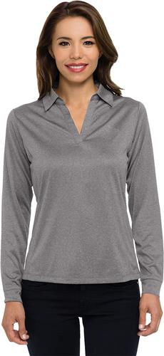 Tri Mountain Women's Gala Long Sleeve Polo. Printing is available for this item.