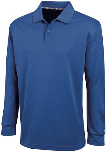 Champion Men's LS Double Dry Polo. Printing is available for this item.