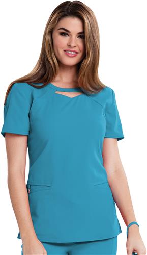 Careisma Women's Contemporary Round Neck Scrub Top. Embroidery is available on this item.