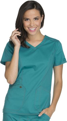 Dickies Essence Womens V-Neck Scrub Top. Embroidery is available on this item.