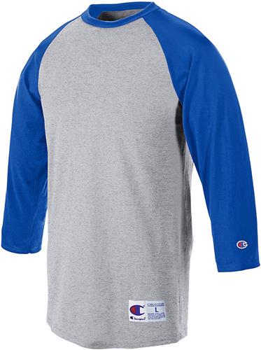 Champion Adult Raglan Baseball T-Shirt. Decorated in seven days or less.