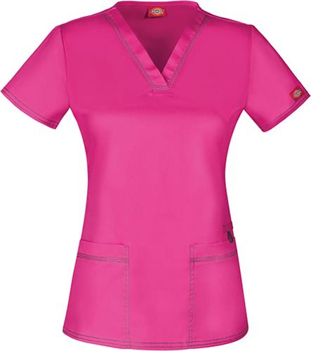 Dickies Womens Gen Flex V-Neck Scrub Top. Embroidery is available on this item.