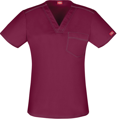 Dickies Unisex Fit V-Neck Scrub Top. Embroidery is available on this item.
