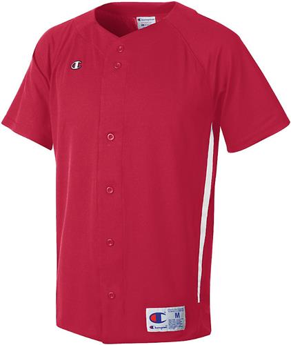 Adult Large (Royal/White) Prospect Full Button Baseball Jersey