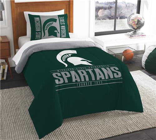 Northwest NCAA Michigan State Twin Comforter/ Sham